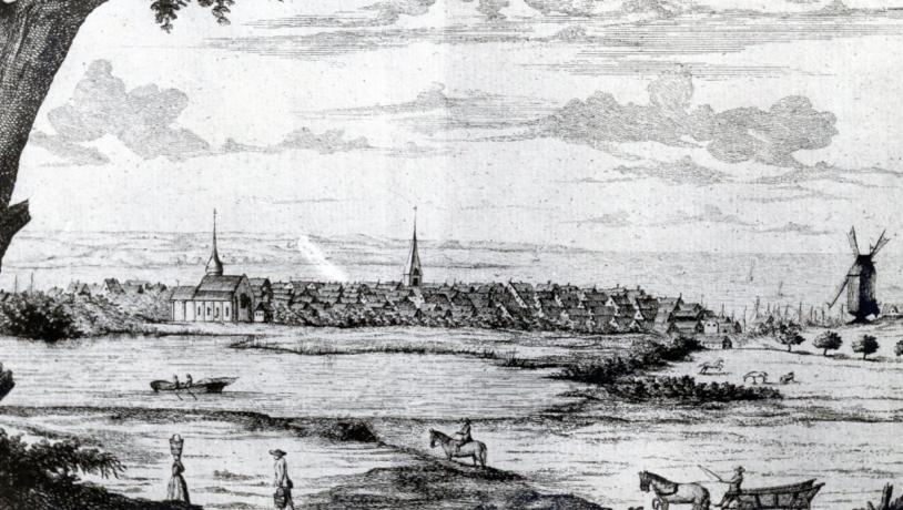 Faaborg Købstad | Historisk stregtegning fra 1700 årene | VisitFaaborg
