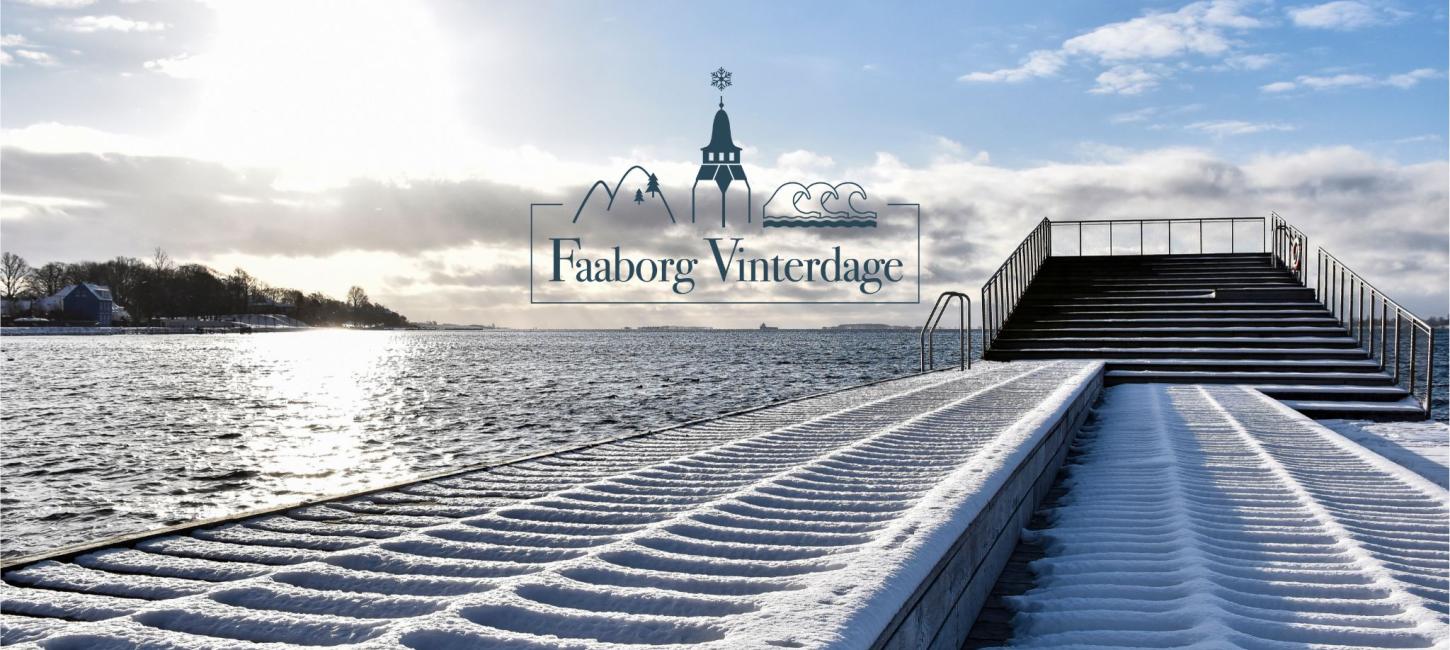 Forside til Faaborg Vinterdage side foto af Faaborg Havnebad med sne