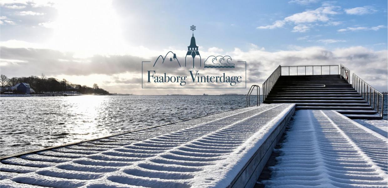 Faaborg Vinterdage 26.-28. januar 2024 illustreret med Faaborg Havnebade med sne