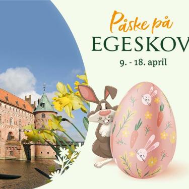 Påske på Egeskov | Påskebanner med Egeskov slot og påskepynt