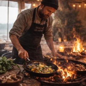 Frokost over bål med kok fra Økobo