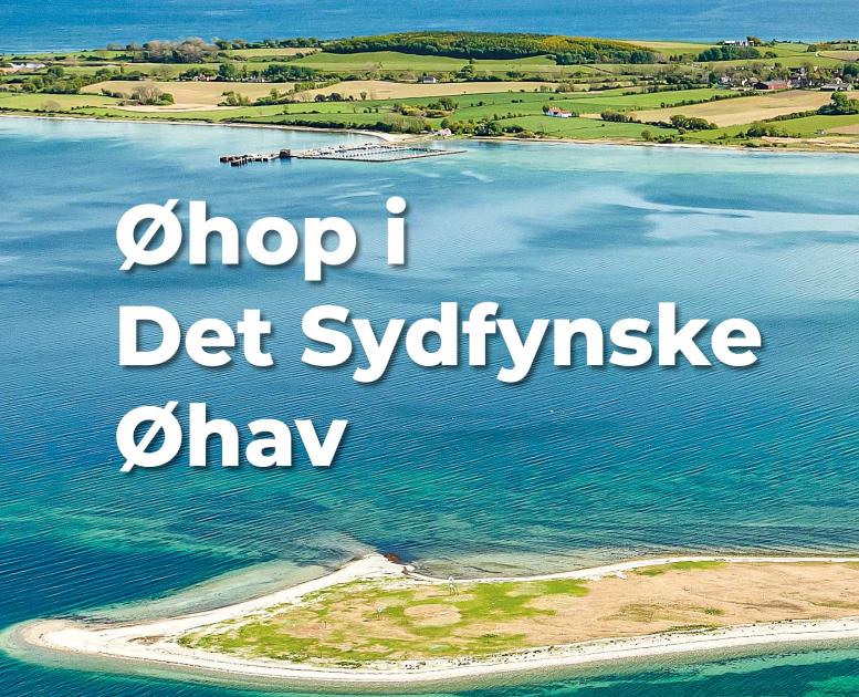 Billede af øhavet med teksten Øhop i Det Sydfynske Øhav